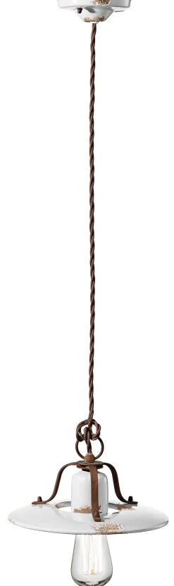 Ferroluce Hängelampe Metall Keramik E27 rund D: 25 cm NICOLA* Wohnzimmerlampen|Keramiklampen