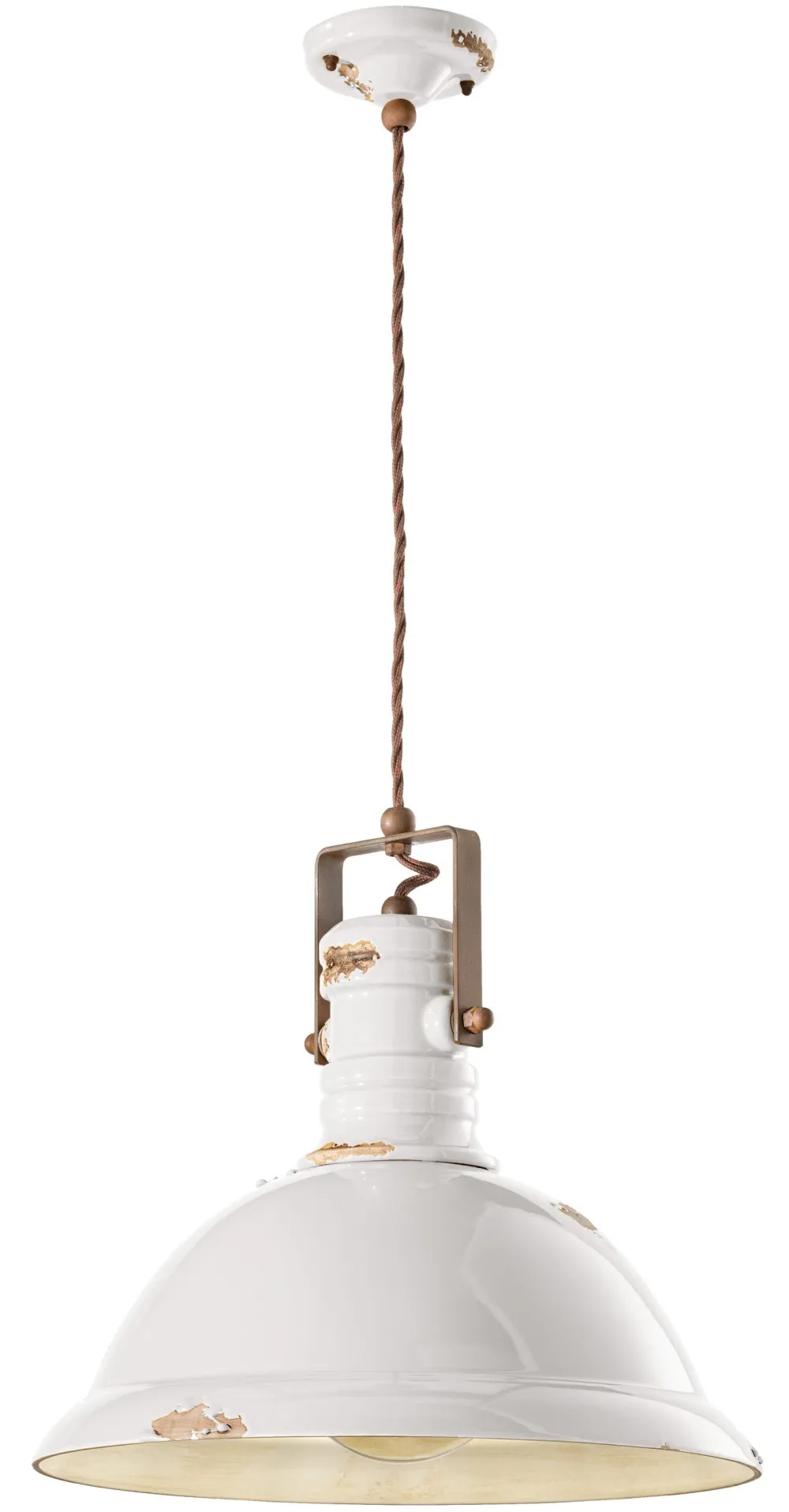 Discount Ferroluce Hängelampe Metall Keramik D: 40 cm rund H: max. 156 cm