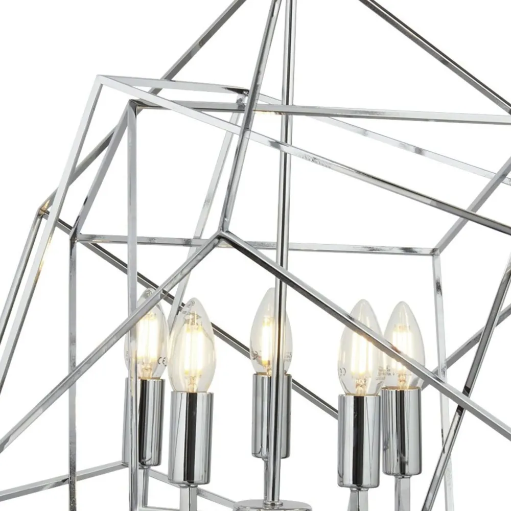 Searchlight Hängelampe Metall Modern 5-flammig E14 Chrom* Hängelampen|Bürolampen