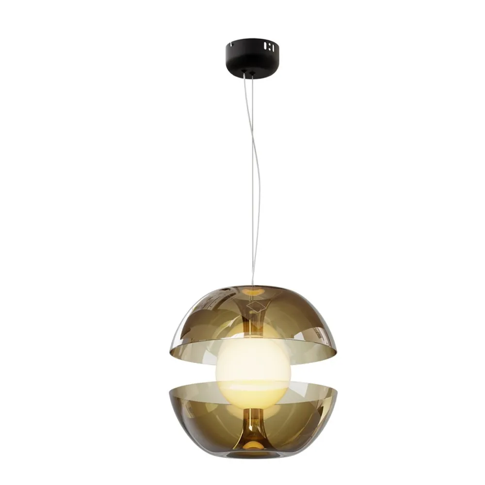 Maytoni Hängelampe Metall Rauchglas LED Ø 30,2 cm rund in Gold* Hängelampen|Led Lampen