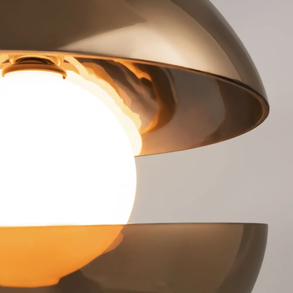 Maytoni Hängelampe Metall Rauchglas LED Ø 30,2 cm rund in Gold* Hängelampen|Led Lampen