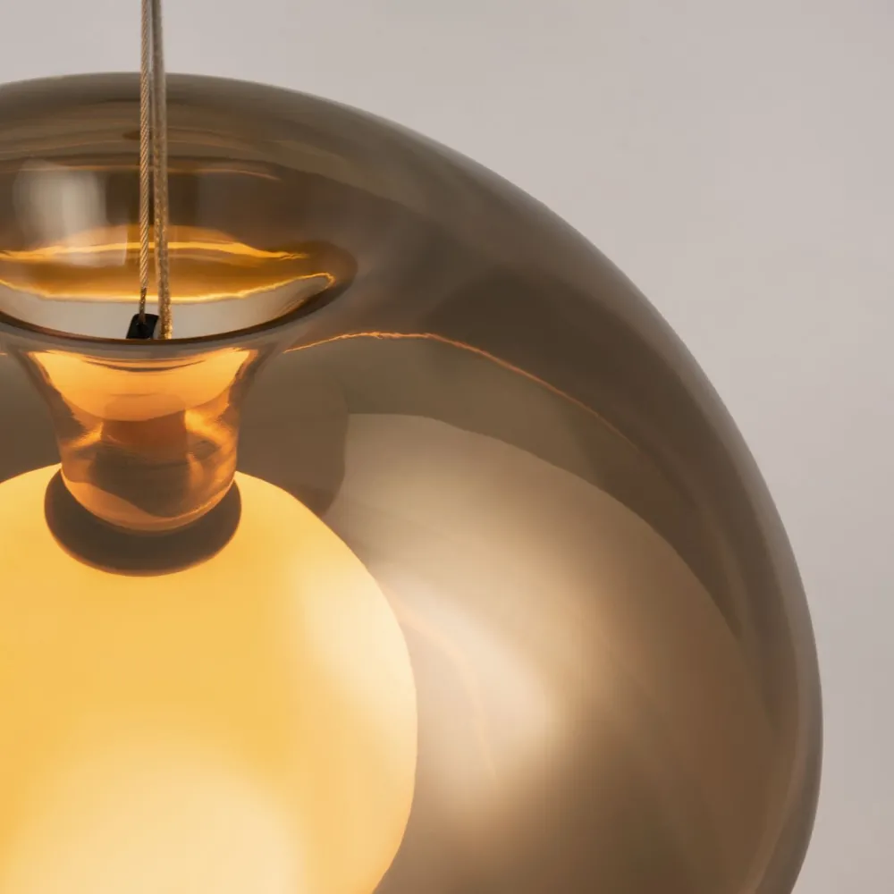 Maytoni Hängelampe Metall Rauchglas LED Ø 30,2 cm rund in Gold* Hängelampen|Led Lampen