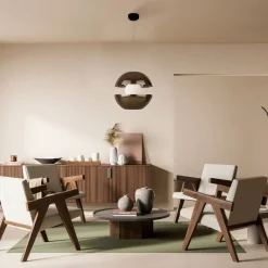 Maytoni Hängelampe Metall Rauchglas LED Ø 30,2 cm rund in Gold* Hängelampen|Led Lampen