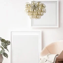 New Maytoni Hängelampe Metall Rauchglas 50 cm breit H: max. 170 cm