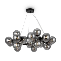 New Maytoni Hängelampe Metall Rauchglas G9 69 cm breit Kugel Schirm