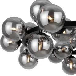 New Maytoni Hängelampe Metall Rauchglas G9 69 cm breit Kugel Schirm