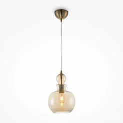 Outlet Maytoni Hängelampe Metall Rauchglas E27 D: 21,5 cm rund Vintage