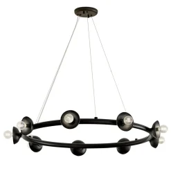 Best Elstead Hängelampe Metall rund D: 87,6 cm H: max. 185,5 cm Schwarz