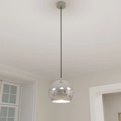 Easylight Hängelampe Metall rund Retro Chrom Kugelschirm* Hängelampen|Esszimmer Lampen