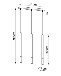 Sollux Hängelampe Metall Schwarz Gold länglich 3-flammig G9* Hängelampen|Moderne Lampen