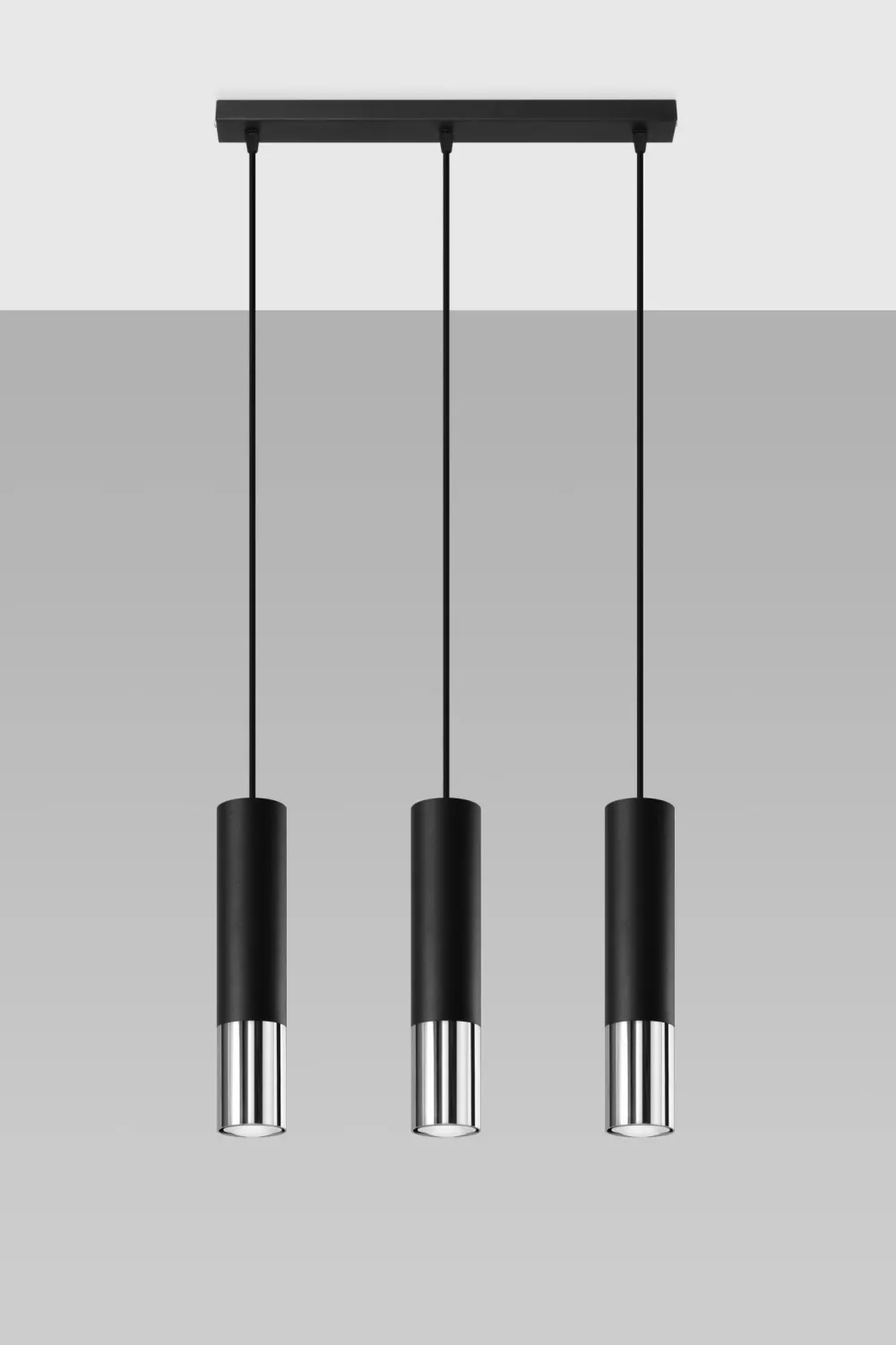 Sale Sollux Hängelampe Metall Schwarz Chrom 3-flammig verstellbar