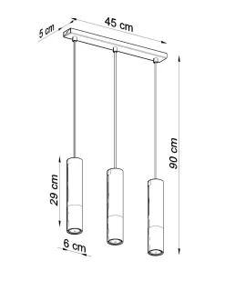 Sale Sollux Hängelampe Metall Schwarz Chrom 3-flammig verstellbar