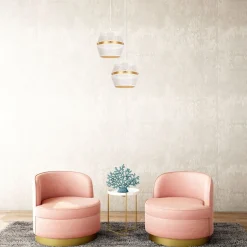 Belis Hängelampe Metall Schwarz Gold E27 70 cm lang 3-flammig* Hängelampen|Bürolampen