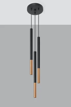 Sollux Hängelampe Metall Schwarz Kupfer höhenverstellbar G9* Moderne Lampen|Esszimmer Lampen