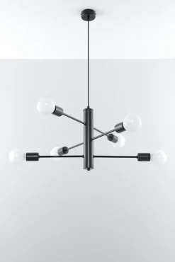 Clearance Sollux Hängelampe Metall Schwarz 6-flammig E27 Esstisch