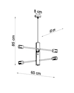 Clearance Sollux Hängelampe Metall Schwarz 6-flammig E27 Esstisch