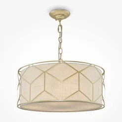 New Maytoni Hängelampe Metall Stoff Ø 45 cm rund H: max. 76,8 cm