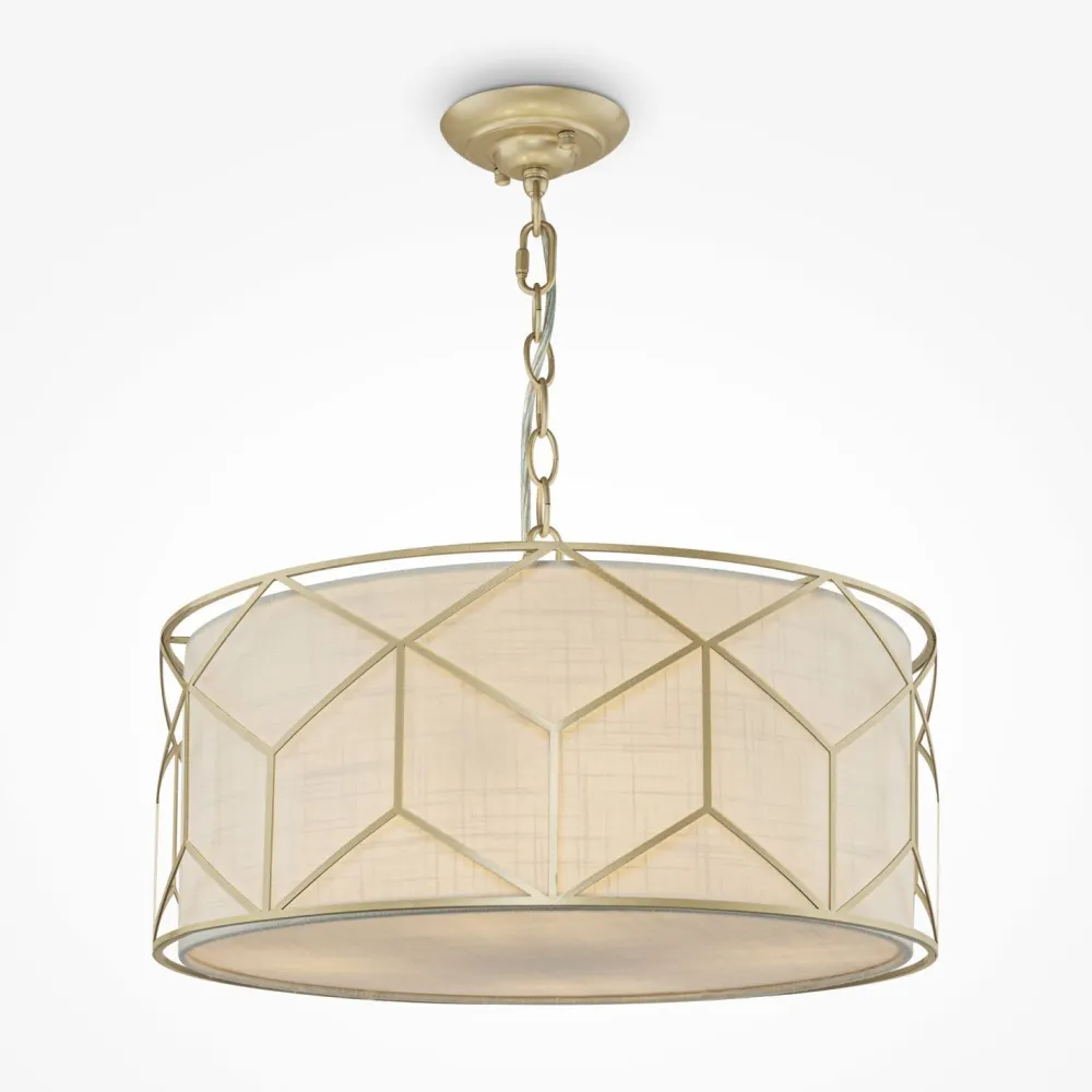 New Maytoni Hängelampe Metall Stoff Ø 45 cm rund H: max. 76,8 cm