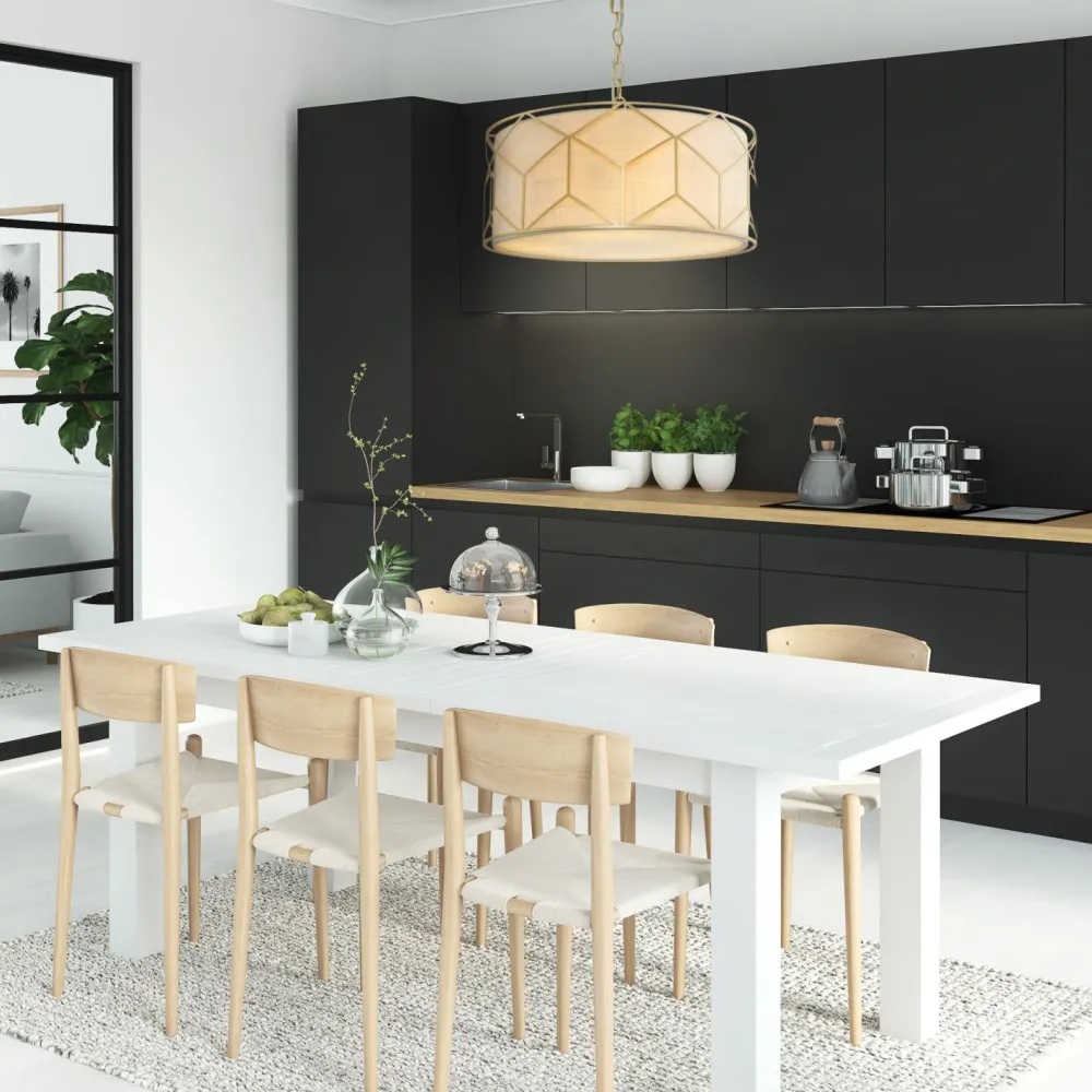 New Maytoni Hängelampe Metall Stoff Ø 45 cm rund H: max. 76,8 cm