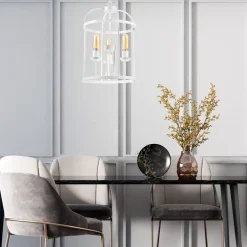 Lamkur Hängelampe Metall Weiß Ø 35,5 cm 3-flammig E27 Rustikal* Bürolampen|Rustikale Lampen