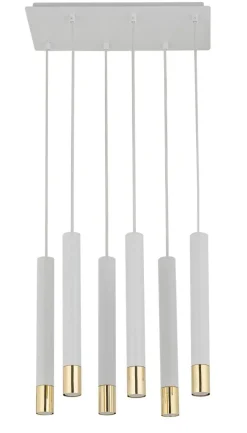 Sigma Hängelampe Metall Weiß Gold Modern elegant THEANO* Moderne Lampen|Wohnzimmerlampen