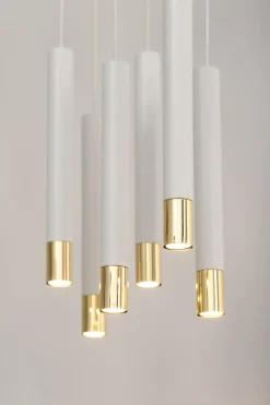 Sigma Hängelampe Metall Weiß Gold Modern elegant THEANO* Moderne Lampen|Wohnzimmerlampen