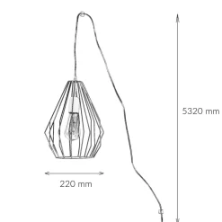 Easylight Hängelampe mit Stecker Kabel 5,5 m lang Grau flexibel* Hängelampen|Esszimmer Lampen
