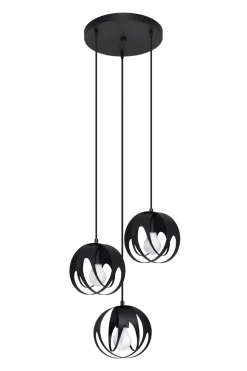 Sale Sollux Hängelampe Modern Ø 30 cm Metall 3-flammig E27 Schwarz