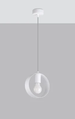 Discount Sollux Hängelampe Modern rund Ø 18 cm Metall Weiß E27 HIAS