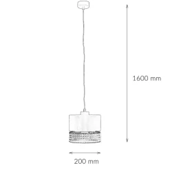 TK Lighting Hängelampe Modern Schwarz Braun E27 Stoffschirm* Hängelampen|Esszimmer Lampen