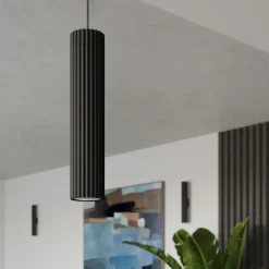 Sollux Hängelampe Modern Schwarz schmal B: 8 cm H: max. 118 cm GU10* Hängelampen|Wohnzimmerlampen