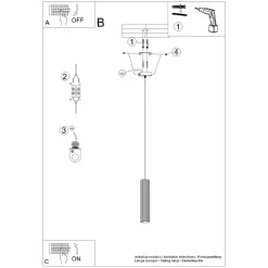 Sollux Hängelampe Modern Schwarz schmal B: 8 cm H: max. 118 cm GU10* Hängelampen|Wohnzimmerlampen