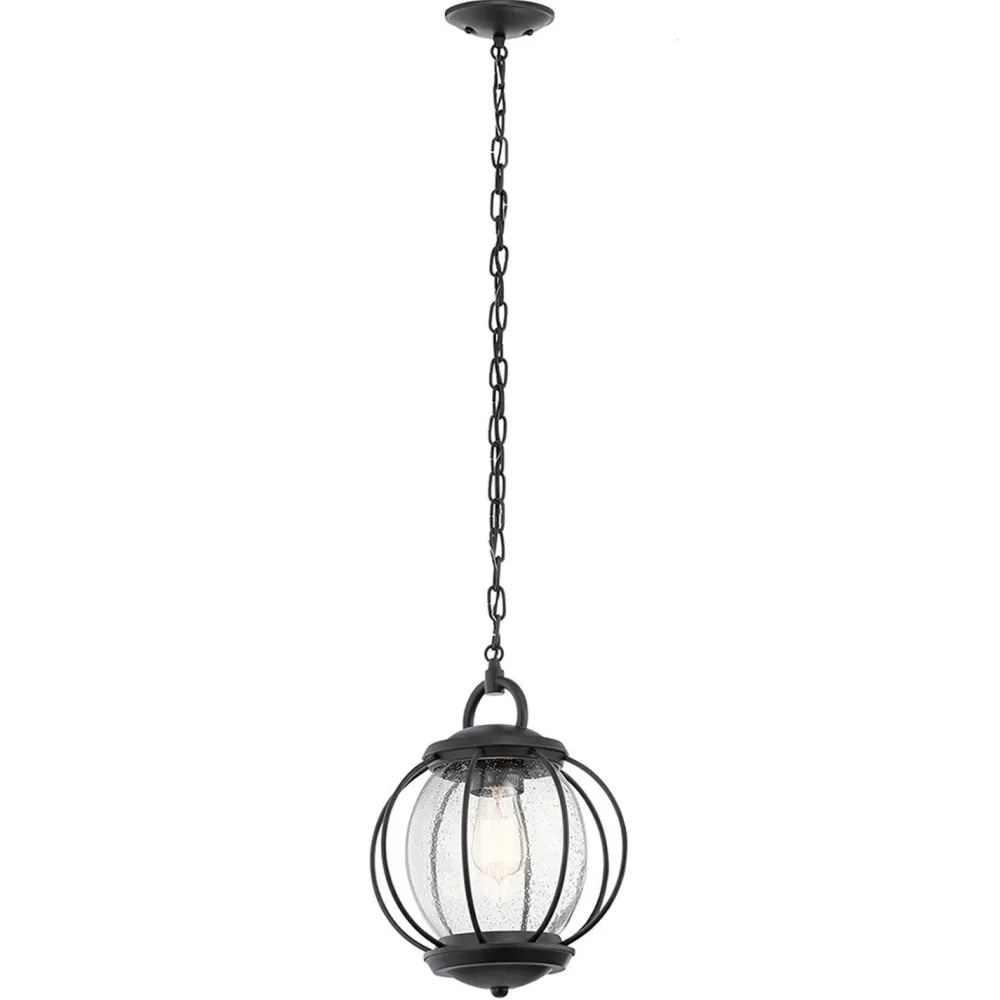 Elstead Hängelampe POND Schwarz rund Glas Vintage außen* Gartenlaternen|Vintage Lampen