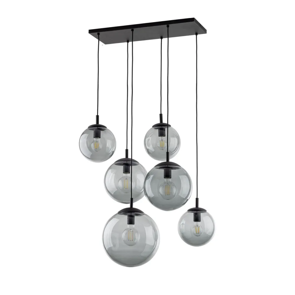 TK Lighting Hängelampe Rauchglas L: 77 cm H: max. 140 cm 6x E27* Hängelampen|Esszimmer Lampen