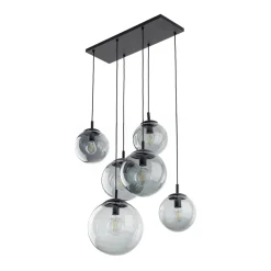 TK Lighting Hängelampe Rauchglas L: 77 cm H: max. 140 cm 6x E27* Hängelampen|Esszimmer Lampen