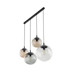 TK Lighting Hängelampe Rauchglas L: 87 cm H: max. 175 cm E27 4-flammig* Hängelampen|Esszimmer Lampen