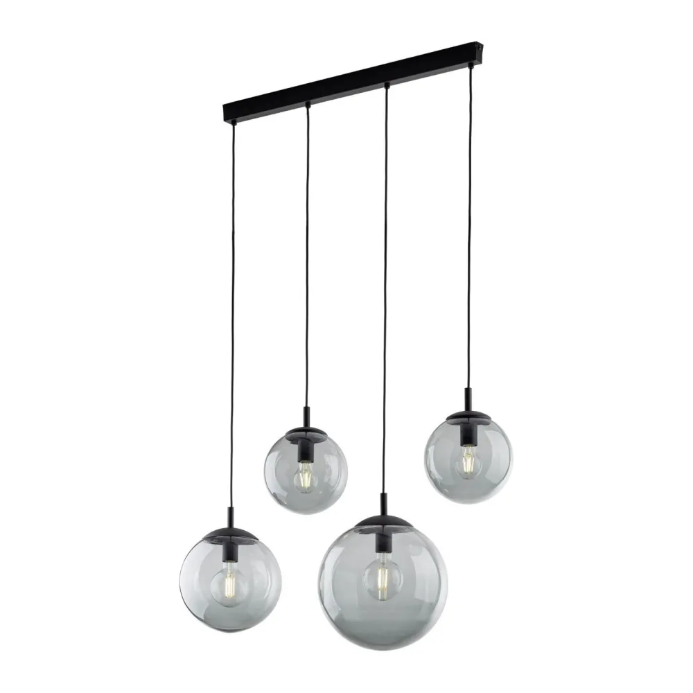 TK Lighting Hängelampe Rauchglas Metall L: 87 cm H: 140 cm 4x E27* Hängelampen|Esszimmer Lampen