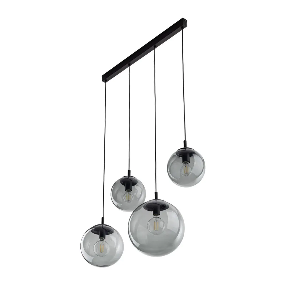 TK Lighting Hängelampe Rauchglas Metall L: 87 cm H: 140 cm 4x E27* Hängelampen|Esszimmer Lampen