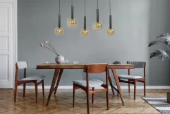 Discount Masterlight Hängelampe Rauchglas Metall 5-flammig Schwarz ELRIC