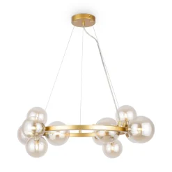 Clearance Maytoni Hängelampe Rauchglas Metall G9 67 cm breit Kugel Schirm