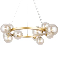 Clearance Maytoni Hängelampe Rauchglas Metall G9 67 cm breit Kugel Schirm