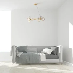 Clearance Maytoni Hängelampe Rauchglas Metall G9 67 cm breit Kugel Schirm