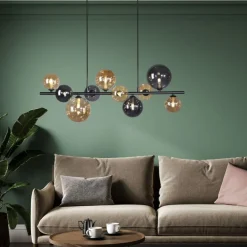 Clearance Paul Neuhaus Hängelampe Rauchgrau Bernstein G9 3000 lm Glas 10-flmg