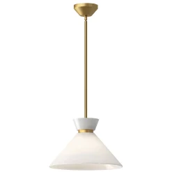 Elstead Hängelampe Retro Ø 35,8 cm Metall Glas E27 verstellbar in Gold* Hängelampen|Esszimmer Lampen