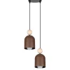 Belis Hängelampe Rostbraun Metall Holz 2-flmg E27 Ø21 cm rund* Hängelampen|Bürolampen
