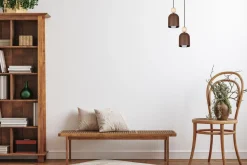 Belis Hängelampe Rostbraun Metall Holz 2-flmg E27 Ø21 cm rund* Hängelampen|Bürolampen