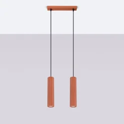 Sollux Hängelampe Rot 2-flammig B: 30 cm schmal H: max. 90 cm GU10* Hängelampen|Wohnzimmerlampen