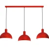 Clearance Luminex Hängelampe Rot Metall L:114 cm 3-flammig Loft dekorativ
