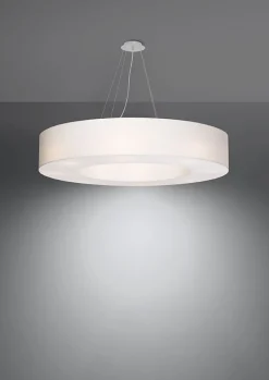 Sollux Hängelampe rund Ø 90 cm blendarm Weiß Stoff Schirm* Hängelampen|Esszimmer Lampen