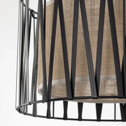 TK Lighting Hängelampe rund Ø 40 cm H: max. 165 cm Schwarz Braun